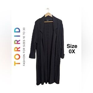 🖤✨ Torrid Black Duster Coatigan 0X Cozy Goth Witchy Layering Coatigan ✨🖤